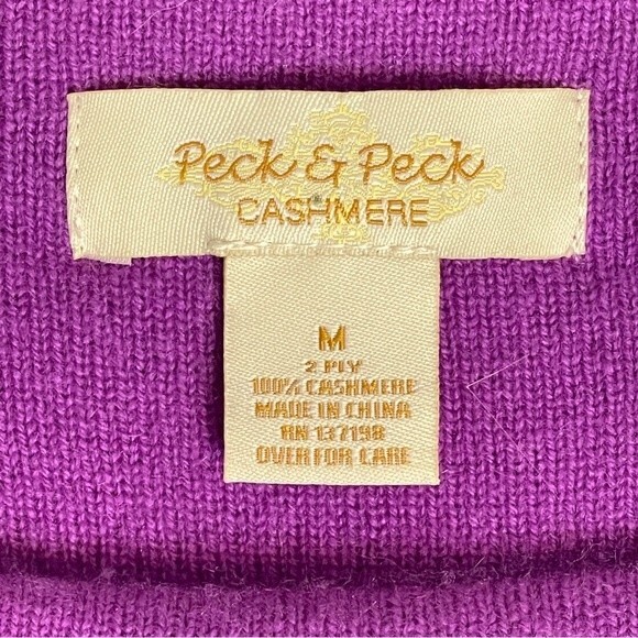 Peck & Peck Purple Cashmere Boat Neck Tunic Pullover Tunic Sweater M - Picture 4 of 5
